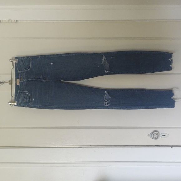 Mother The Stunner Chew Skinny Jean Wash Off Duty Sz 24 - Picture 1 of 12